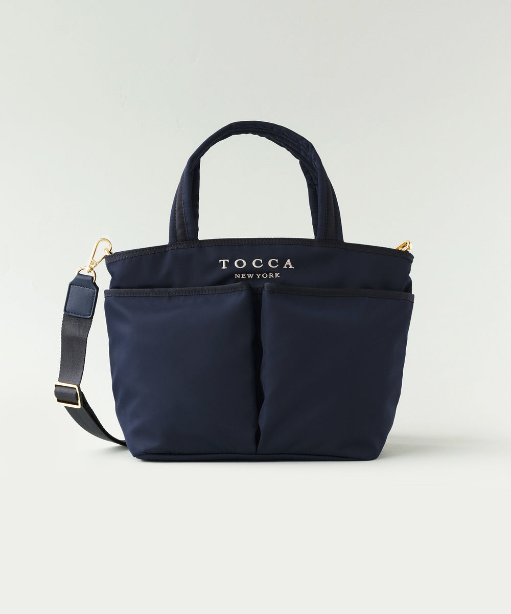 トッカ 新品ネイビー RIBBON TOTE S トートバッグ S - バッグお