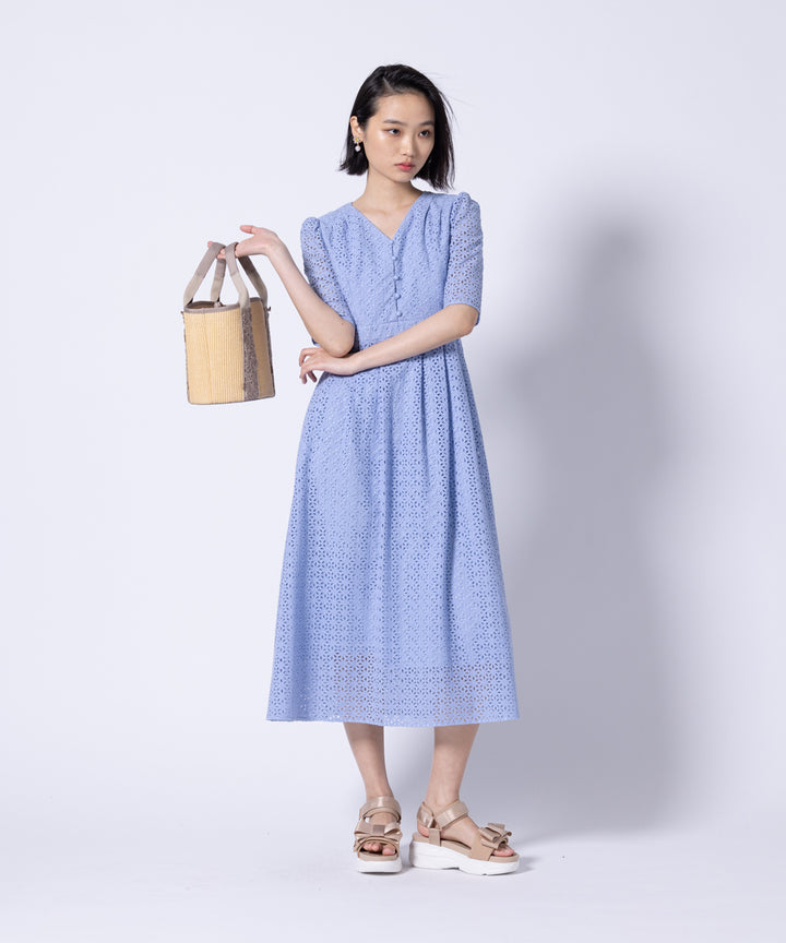 【最終お値下げ】TOCCA 　Floral Lace ドレス　ブルー TOCCA ワンピース PETAL OF FLOWERS ドレス : ZOZOTOWN Yahoo!店