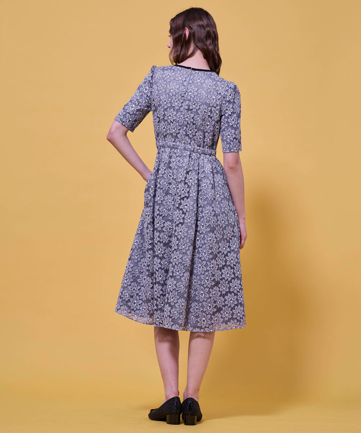 【最終お値下げ】TOCCA 　Floral Lace ドレス　ブルー セール】 【洗える】FLOWER BUD ドレス （ロング・マキシ丈ワンピース