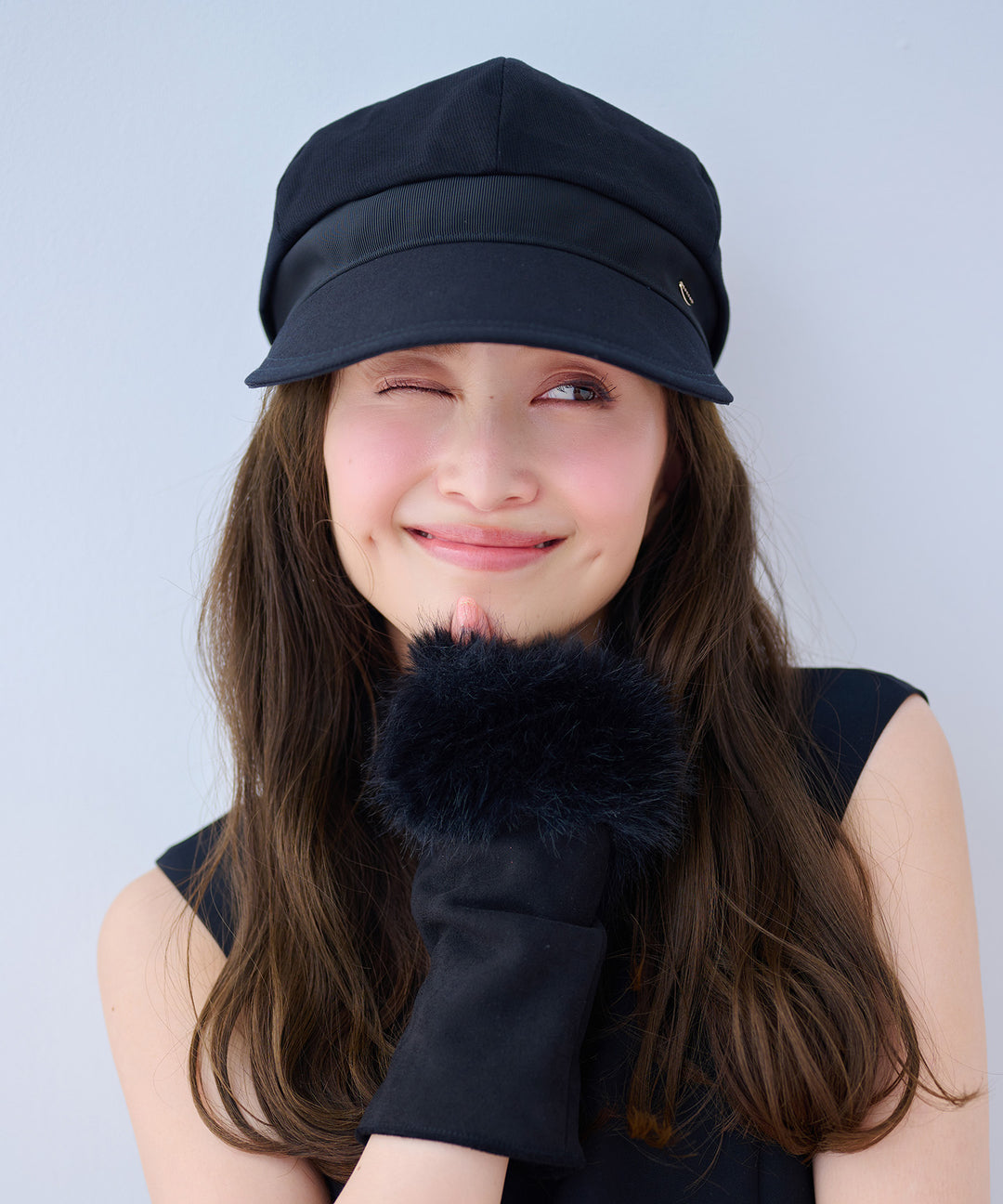 TOCCAカシミヤ100% 手袋 フリルリボン付きグレー TOCCAカシミヤ100% 手袋 フリルリボン付きグレー