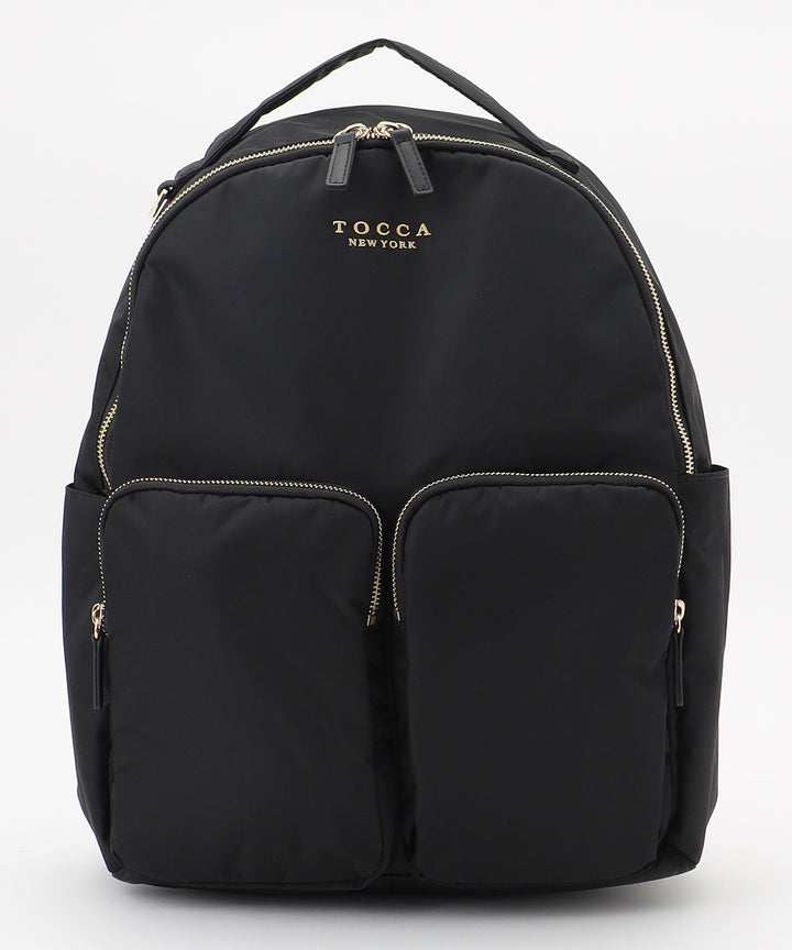 TOCCA ブラック リュックサック ポーチ付き A4サイズ対応・撥水】RIBBON BRICK BACKPACK バックパック