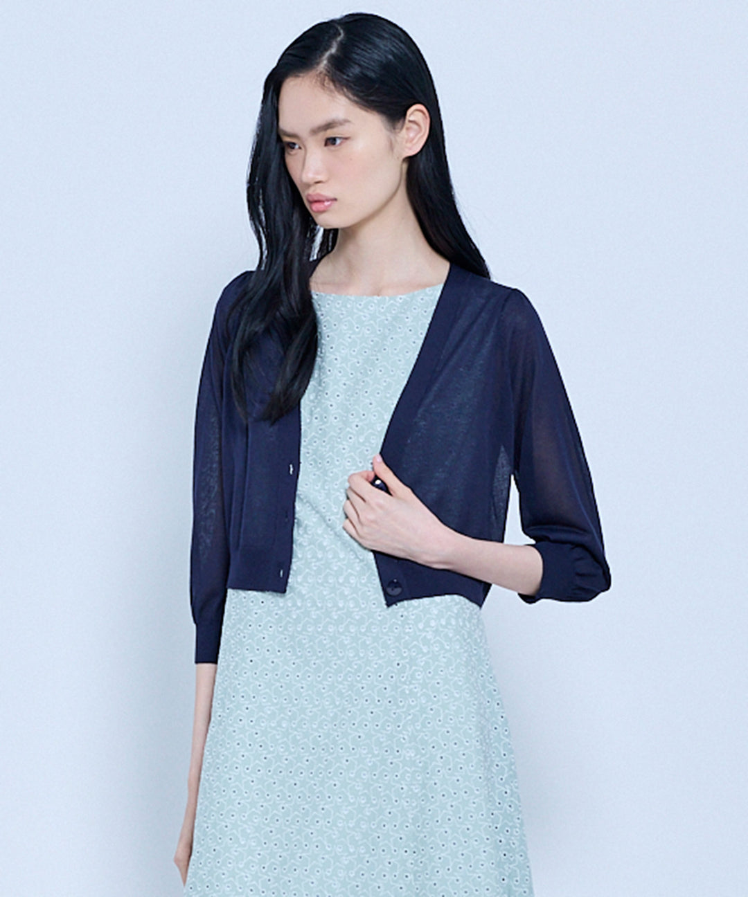 美品　TOCCA サマーボレロカーディガン　ライトブルー XS 水色 SHEER CARDIGAN – TOCCA OFFICIAL SITE