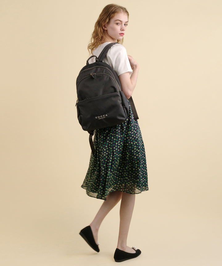 【美品】TOCCA COLLINA BACKPACK リュック 黒 WEB＆一部店舗限定】【A4サイズ対応・環境に優しい素材】COLLINA