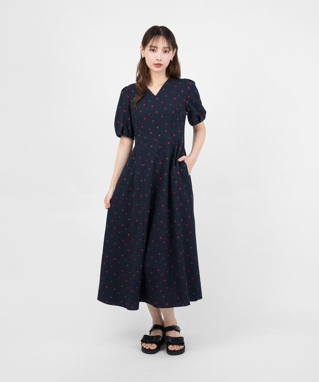 tocca♡IN MY HEART ハート柄フレアスカート ベージュ 星風まどか tocca♡IN MY HEART ハート柄フレアスカート ベージュ 星風