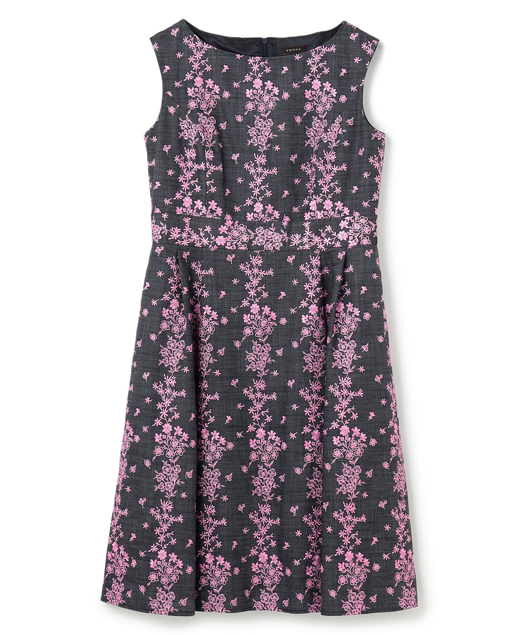 美品 TOCCA/トッカ/MAY FLOWERSドレス/OPTOSM0200/刺繍ドレス/ブルー