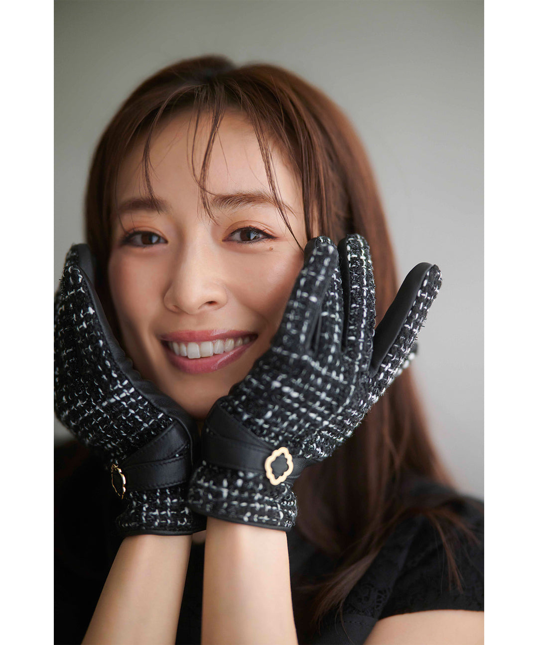 TOCCAカシミヤ100% 手袋 フリルリボン付きグレー ACCESSORIES – Tagged