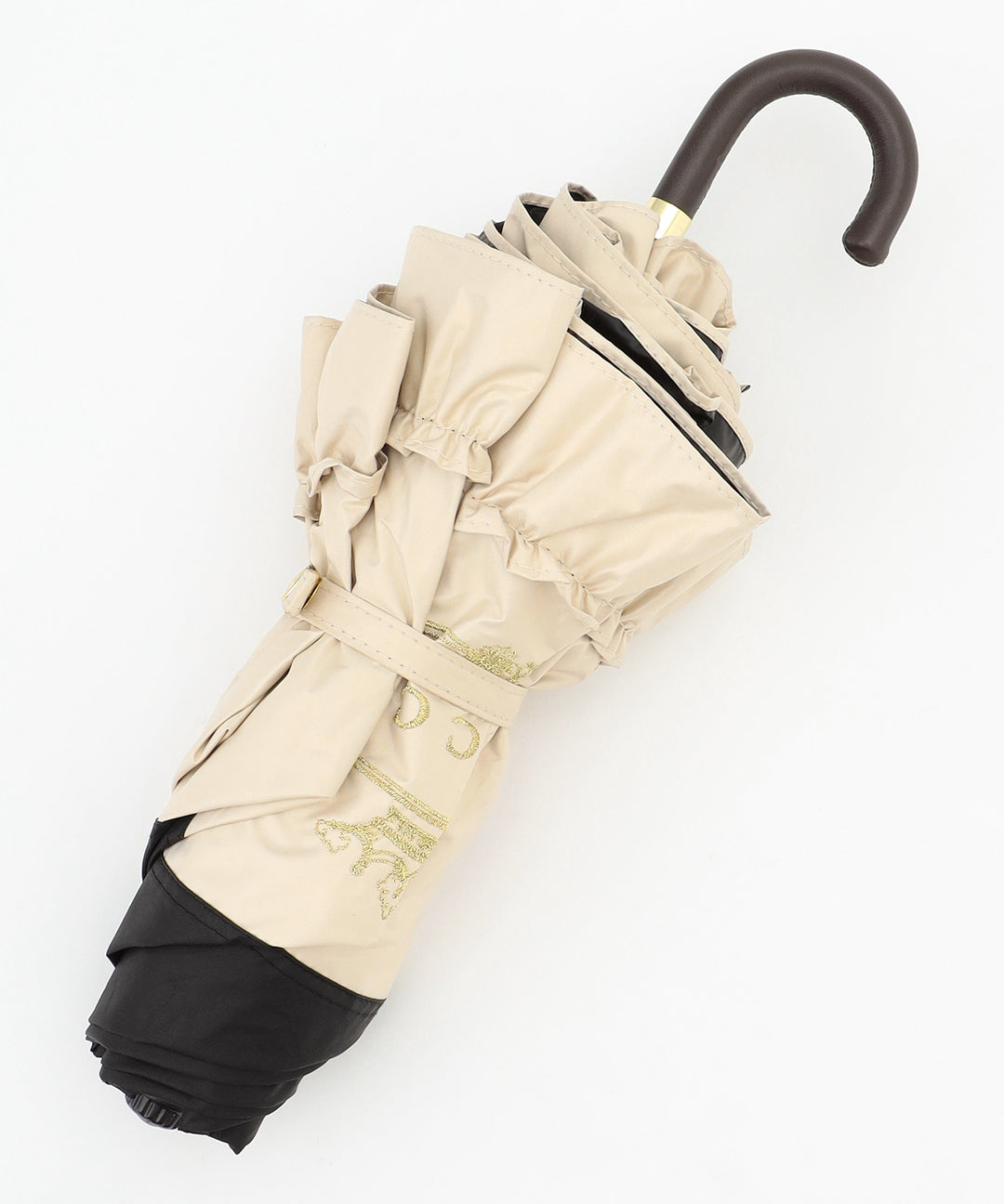 【新品】　TOCCA フリル付き晴雨兼用傘 晴雨兼用・UVカット100%生地】LOGO FRILL UMBRELLA 折り畳み傘
