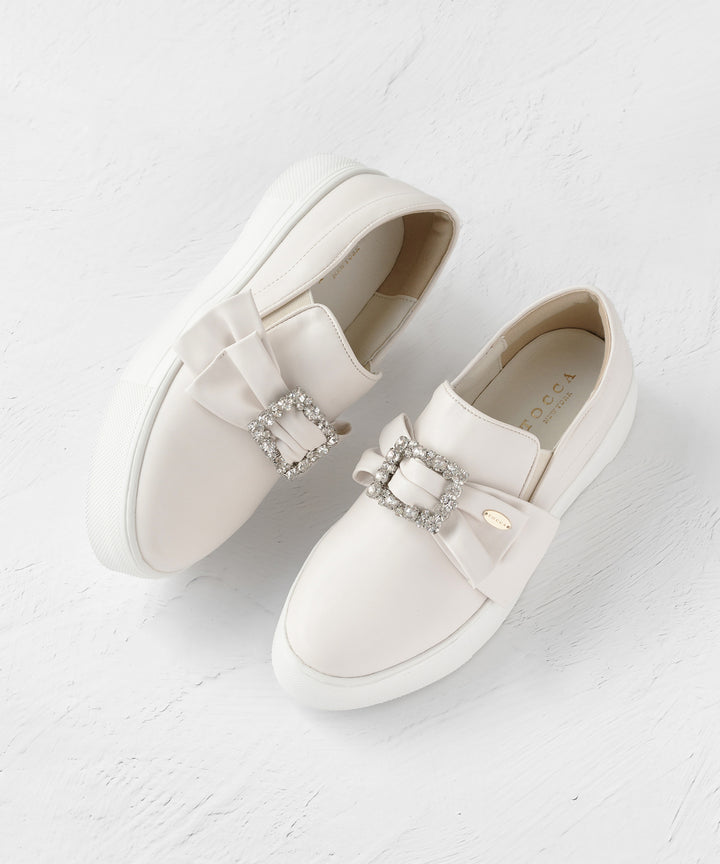 さくらんぼ♪TOCCA  セットアップ　黒　リボン　美品 晴雨兼用・軽量・抗菌消臭】NUANCE RIBBON SNEAKERS スニーカー