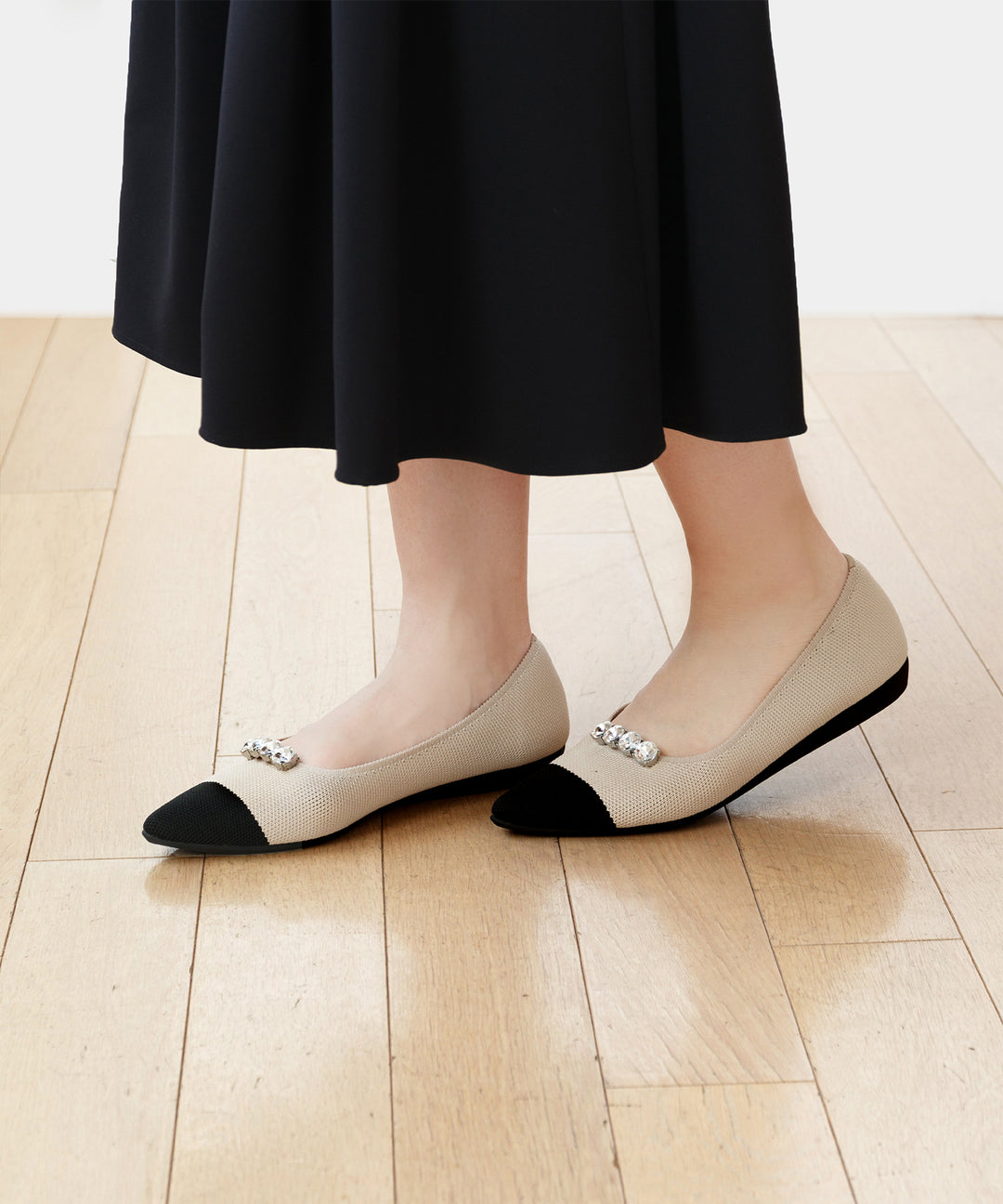 TOCCA ×Steppi黒パール2wayフラットシューズ TOCCA ×Steppi黒パール2wayフラットシューズ TOCCA ×Steppi黒