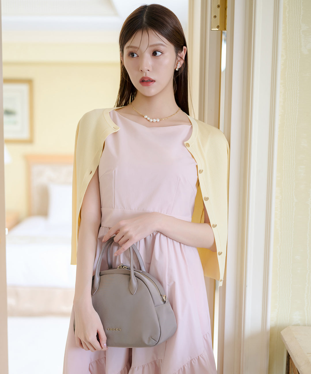 美品♡ TOCCA トッカ　ロングカーディガン　パーカー　ピンク M TOCCA（トッカ）の「【TOCCA LAVENDER】2way Long Cardigan ロング