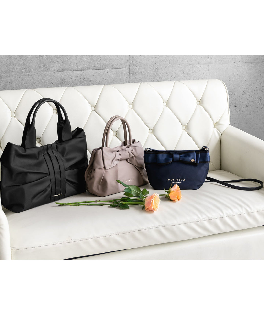 ナイロンリボンポシェット♡チャコールグレー BICOLOR RIBBON POCHETTE – TOCCA OFFICIAL SITE